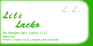 lili lacko business card